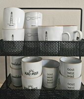 Metalen rek met 2 bakken.