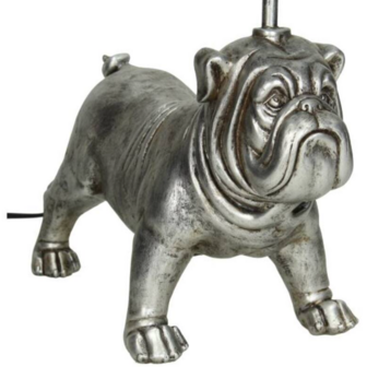 Tafellamp bulldog zilver met zwarte kap