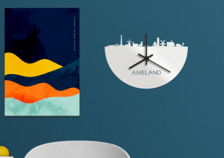 Wandklok skyline Ameland &copy;