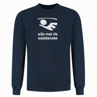 herensweater Wijs met de Waddenzee - Sweater &ndash; Wijs met de waddenzee &ndash; Marine blauw &ndash; unisex