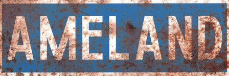 Plaatsnaamborden: Ameland, Hollum, Ballum, Nes, Buren of Ameland vintage.