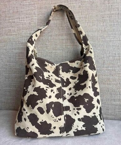 Klassieke shopper van suèdeleder