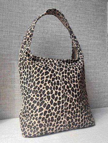 Klassieke shopper van suèdeleder