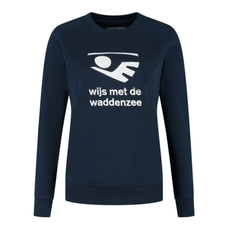 Damesweater - Sweater  Wijs met de waddenzee &ndash; Marine blauw &ndash; unisex &ndash; kleding Ameland