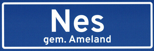 Plaatsnaamborden: Ameland, Hollum, Ballum, Nes, Buren of Ameland vintage.