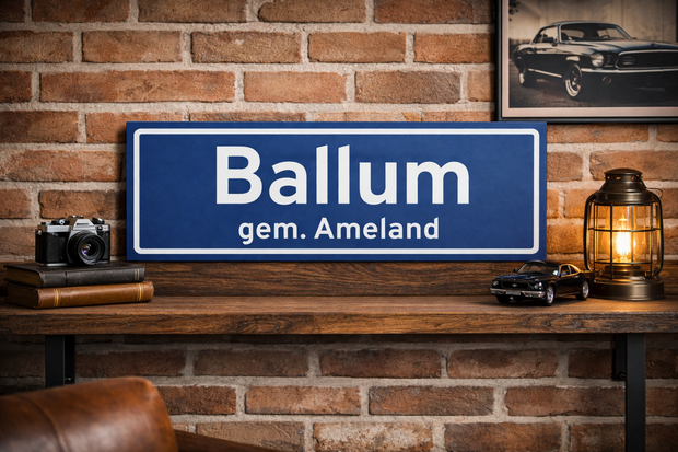 Plaatsnaamborden: Ameland, Hollum, Ballum, Nes, Buren of Ameland vintage.