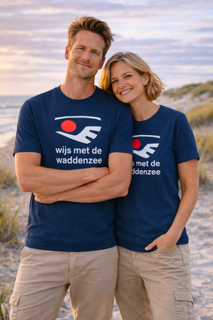 wijs met de waddenzee t-shirt-blauw Thomas en Anne